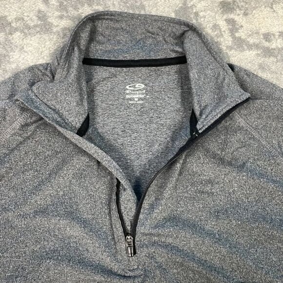 C9 Champion Duodry Heathered Gray Half Zip Long Sleeve Running Track Top Sz M - Picture 8 of 11